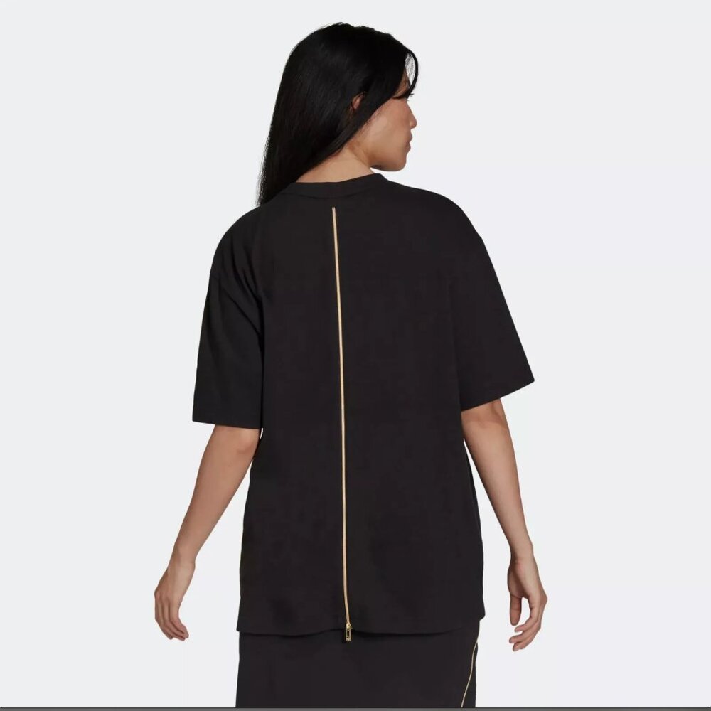 Adidas Black Zipper Back T-shirt | Size L - Picture 2 of 5